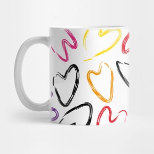 Sketched Hearts Pattern Mug